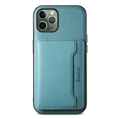 For iPhone 11 Pro Denior Cowhide Texture Leather MagSafe Detachable Wallet Phone Case(Blue) - iPhone 11 Pro Cases by Denior | Online Shopping South Africa | PMC Jewellery | Buy Now Pay Later Mobicred