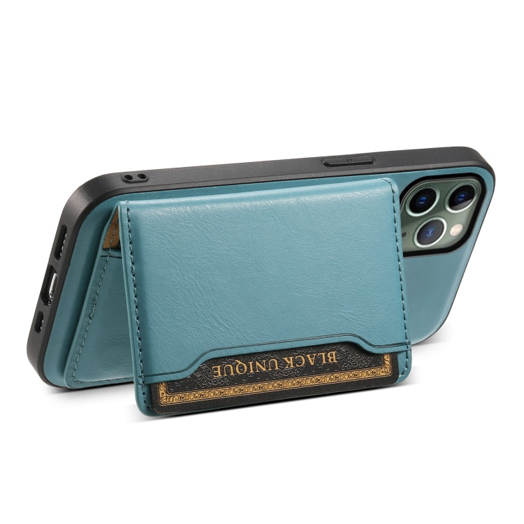 For iPhone 11 Pro Denior Cowhide Texture Leather MagSafe Detachable Wallet Phone Case(Blue) - iPhone 11 Pro Cases by Denior | Online Shopping South Africa | PMC Jewellery | Buy Now Pay Later Mobicred