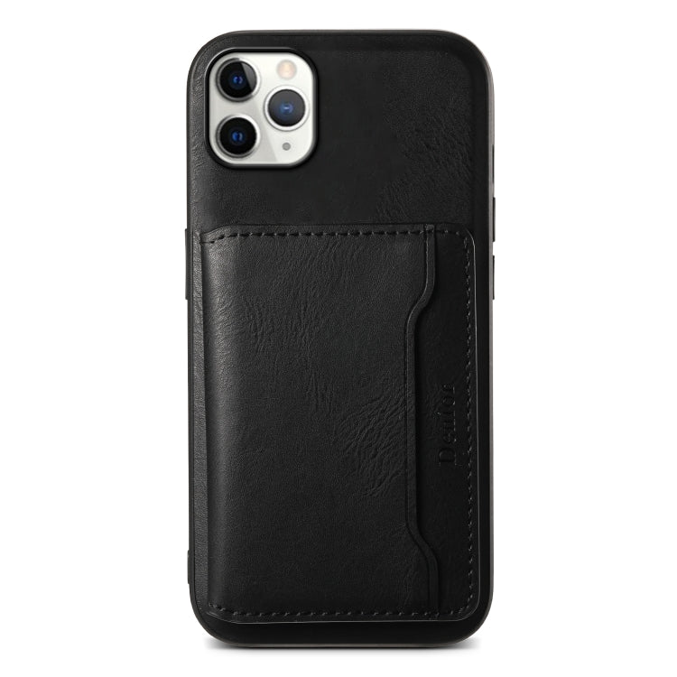 For iPhone 11 Pro Max Denior Cowhide Texture Leather MagSafe Detachable Wallet Phone Case(Black) - iPhone 11 Pro Max Cases by Denior | Online Shopping South Africa | PMC Jewellery | Buy Now Pay Later Mobicred