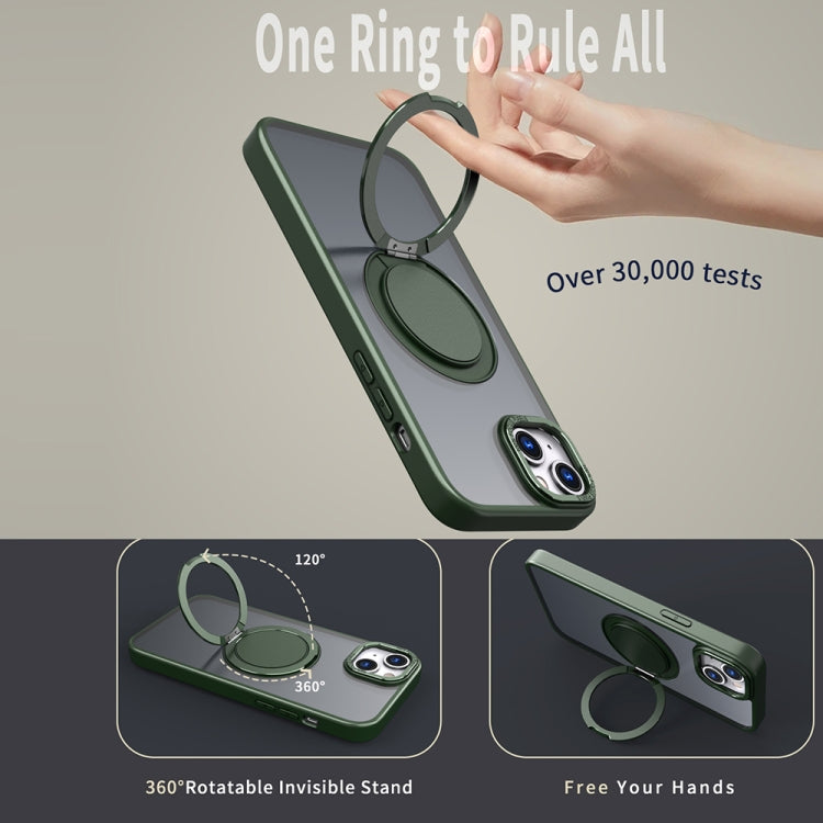 For iPhone 15 360-degree Rotating MagSafe Magnetic Holder Phone Case(Green) - iPhone 15 Cases by PMC Jewellery | Online Shopping South Africa | PMC Jewellery