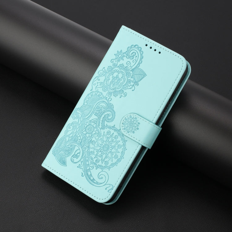 For Google Pixel 9 Pro Datura Flower Embossed Flip Leather Phone Case(Light blue) - Google Cases by PMC Jewellery | Online Shopping South Africa | PMC Jewellery | Buy Now Pay Later Mobicred