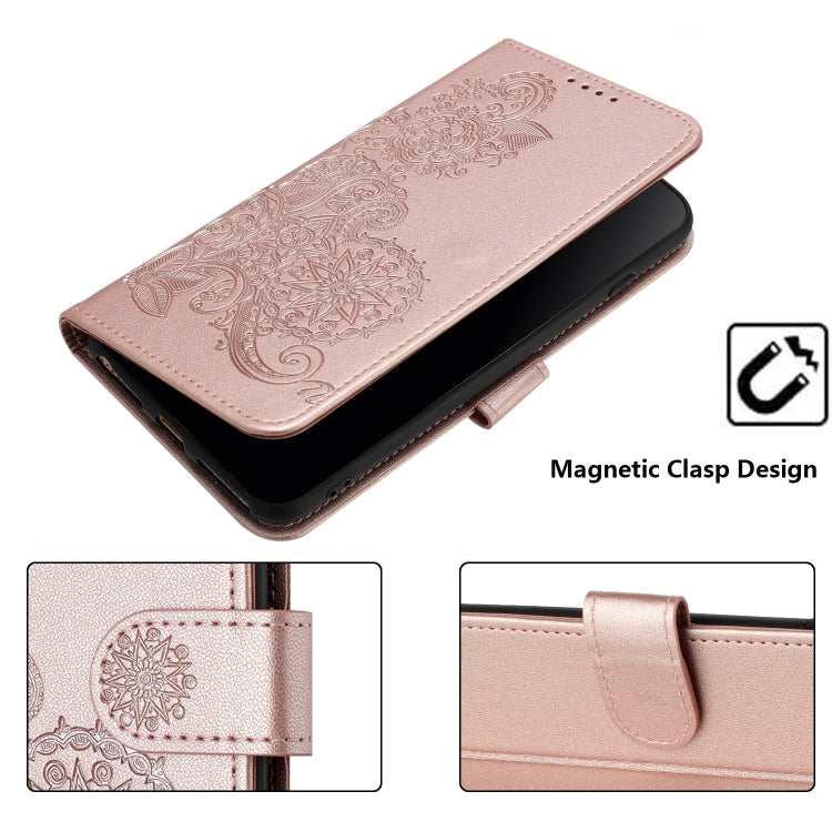 For Google Pixel 9 Pro Datura Flower Embossed Flip Leather Phone Case(Rose Gold) - Google Cases by PMC Jewellery | Online Shopping South Africa | PMC Jewellery | Buy Now Pay Later Mobicred