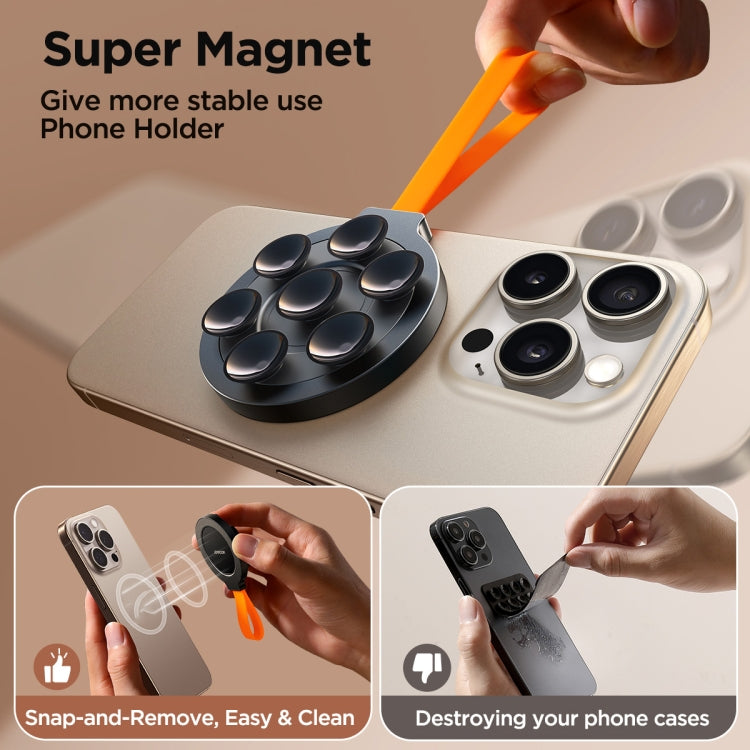 JOYROOM JR-ZS393 Suction Cup Magnetic Phone Holder(Black Orange) - Hand-Sticking Bracket by JOYROOM | Online Shopping South Africa | PMC Jewellery