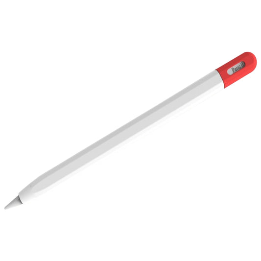 For Apple Pencil (USB-C) Stylus Pen Protective Cover with Nib Cover(White+Red) - Pencil Accessories by PMC Jewellery | Online Shopping South Africa | PMC Jewellery | Buy Now Pay Later Mobicred