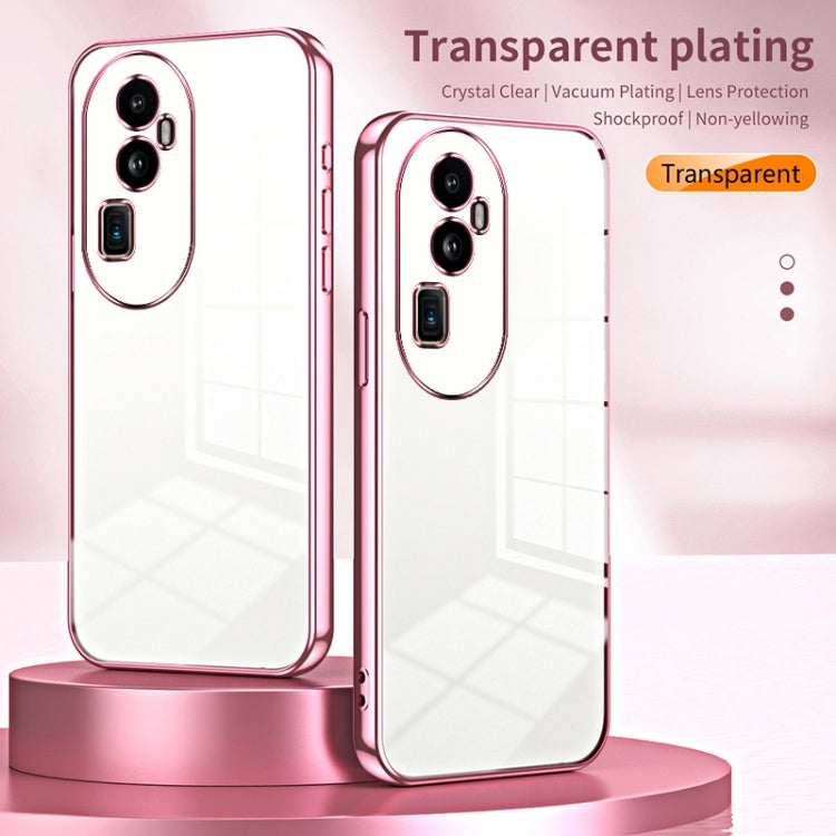 For OPPO Reno10 Pro+ Transparent Plating Fine Hole Phone Case(Transparent) - OPPO Cases by PMC Jewellery | Online Shopping South Africa | PMC Jewellery | Buy Now Pay Later Mobicred