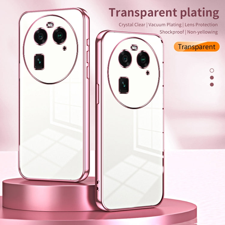 For OPPO Find X6 Transparent Plating Fine Hole Phone Case(Gold) - OPPO Cases by PMC TechLife | Online Shopping South Africa | PMC TechLife | Buy Now Pay Later Mobicred