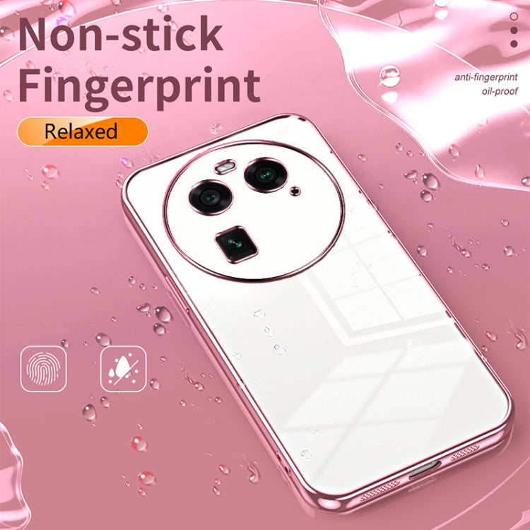 For OPPO Find X6 Transparent Plating Fine Hole Phone Case(Black) - OPPO Cases by PMC TechLife | Online Shopping South Africa | PMC TechLife | Buy Now Pay Later Mobicred