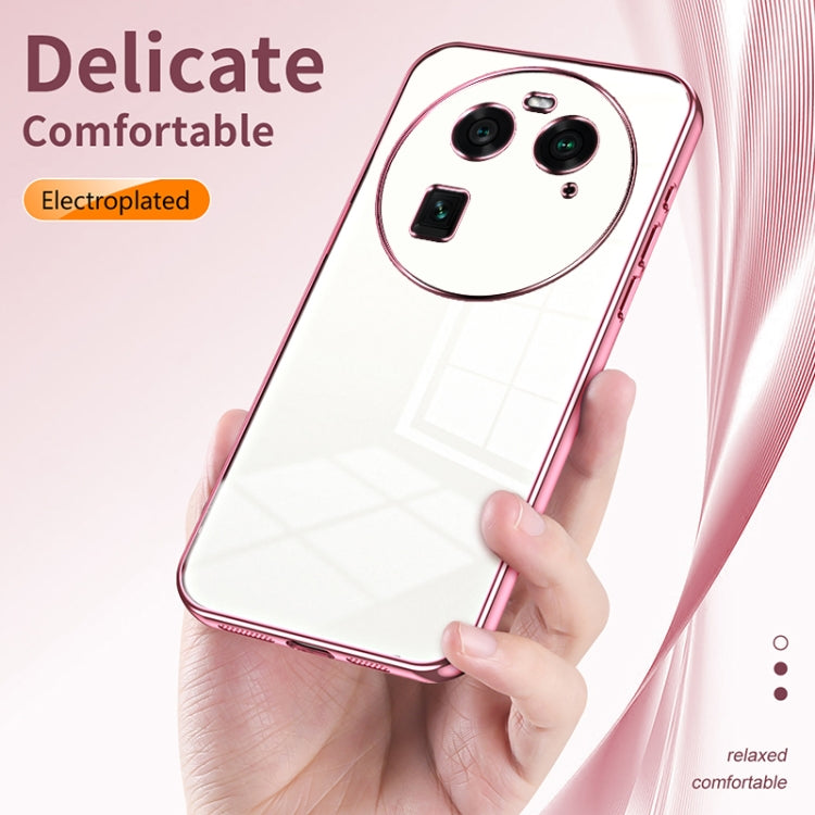 For OPPO Find X6 Transparent Plating Fine Hole Phone Case(Black) - OPPO Cases by PMC TechLife | Online Shopping South Africa | PMC TechLife | Buy Now Pay Later Mobicred