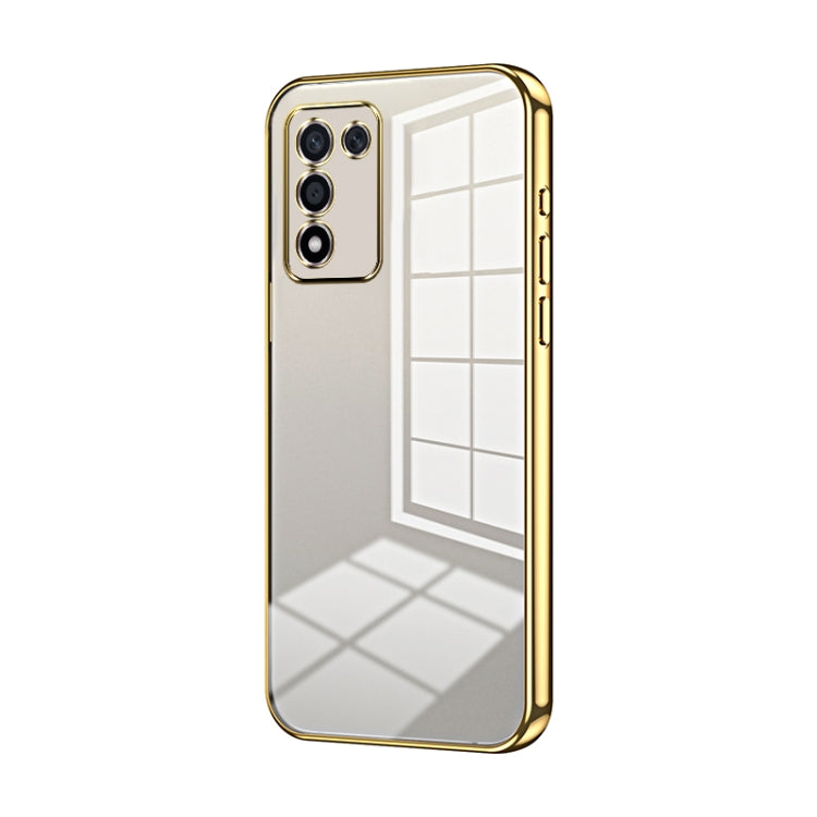 For OPPO K9s / K10 Energy Transparent Plating Fine Hole Phone Case(Gold) - OPPO Cases by PMC Jewellery | Online Shopping South Africa | PMC Jewellery | Buy Now Pay Later Mobicred