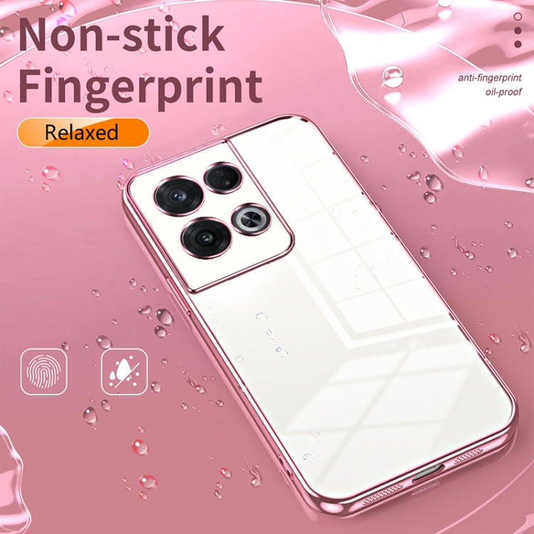 For OPPO Reno8 Pro Transparent Plating Fine Hole Phone Case(Black) - OPPO Cases by PMC Jewellery | Online Shopping South Africa | PMC Jewellery | Buy Now Pay Later Mobicred