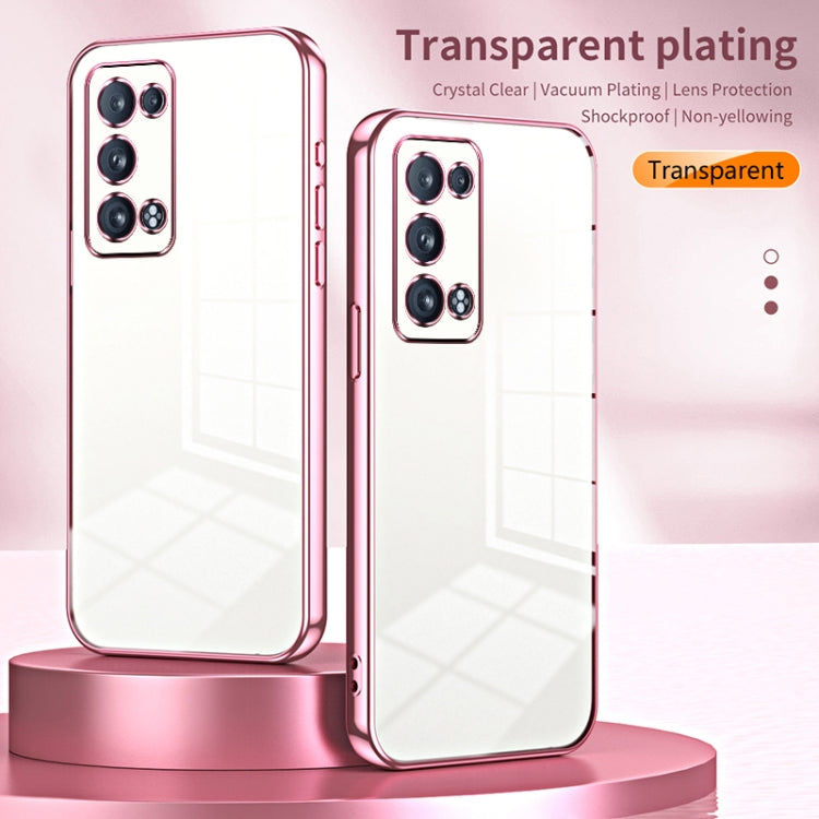 For OPPO Reno6 Pro+ Transparent Plating Fine Hole Phone Case(Green) - OPPO Cases by PMC TechLife | Online Shopping South Africa | PMC TechLife | Buy Now Pay Later Mobicred