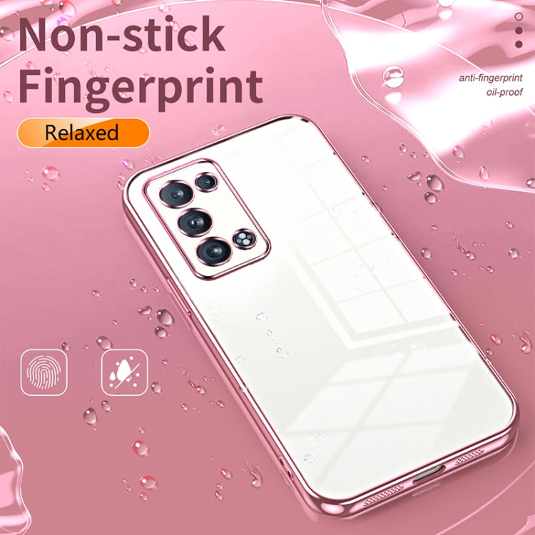 For OPPO Reno6 Pro+ Transparent Plating Fine Hole Phone Case(Green) - OPPO Cases by PMC TechLife | Online Shopping South Africa | PMC TechLife | Buy Now Pay Later Mobicred