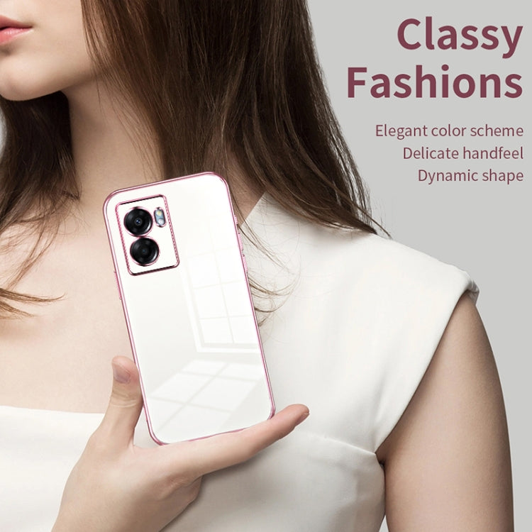 For OPPO A57 5G Transparent Plating Fine Hole Phone Case(Green) - OPPO Cases by PMC TechLife | Online Shopping South Africa | PMC TechLife | Buy Now Pay Later Mobicred
