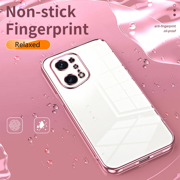 For OPPO Find X5 Pro Transparent Plating Fine Hole Phone Case(Gold) - OPPO Cases by PMC TechLife | Online Shopping South Africa | PMC TechLife | Buy Now Pay Later Mobicred