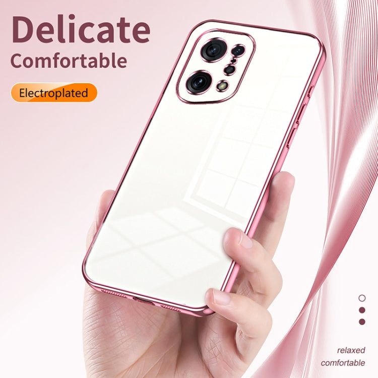 For OPPO Find X5 Transparent Plating Fine Hole Phone Case(Silver) - OPPO Cases by PMC Jewellery | Online Shopping South Africa | PMC Jewellery | Buy Now Pay Later Mobicred