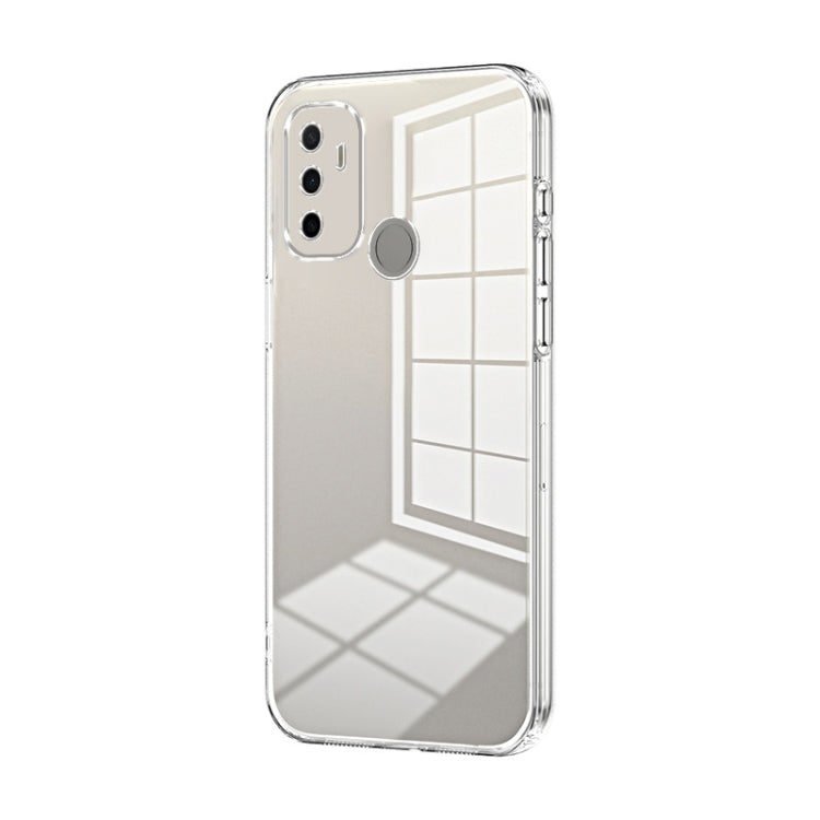 For OPPO A53 2020 / A32 / A11s  Transparent Plating Fine Hole Phone Case(Transparent) - OPPO Cases by PMC Jewellery | Online Shopping South Africa | PMC Jewellery | Buy Now Pay Later Mobicred