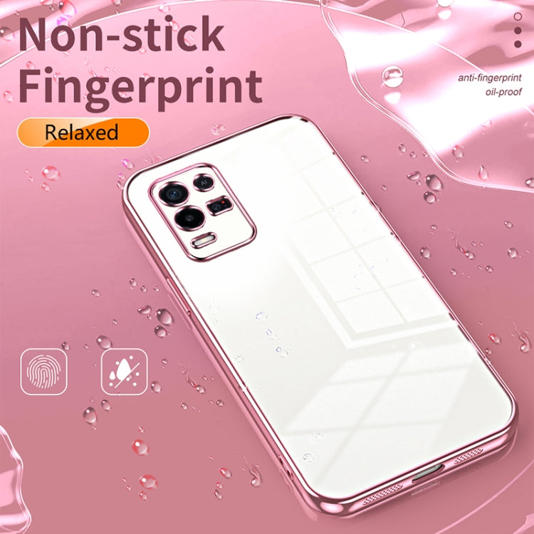 For OPPO K9x Transparent Plating Fine Hole Phone Case(Transparent) - OPPO Cases by PMC Jewellery | Online Shopping South Africa | PMC Jewellery | Buy Now Pay Later Mobicred