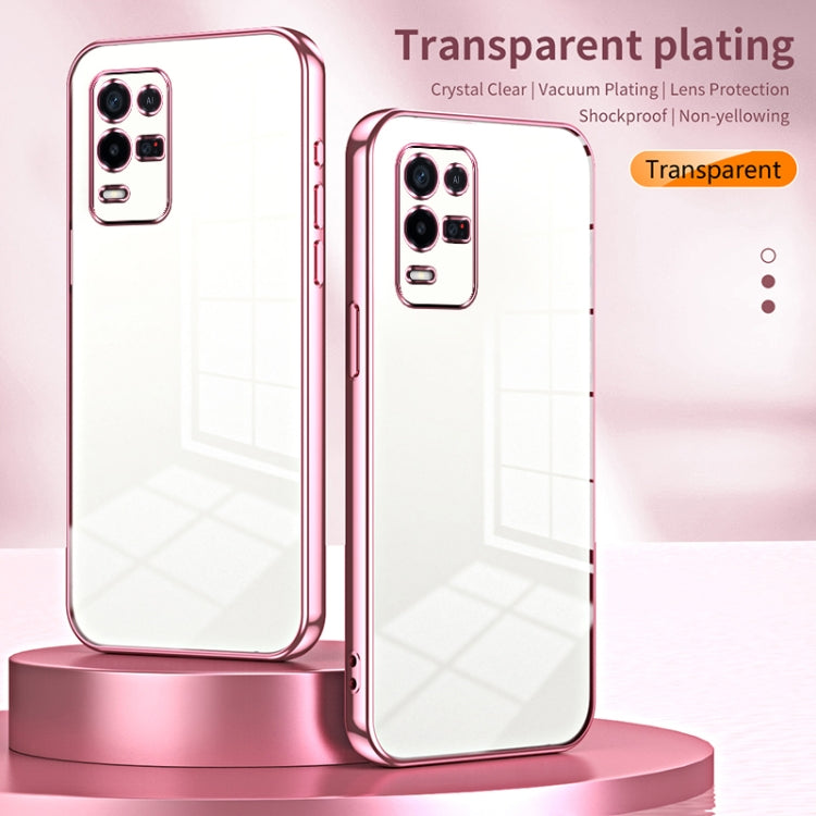 For OPPO K9x Transparent Plating Fine Hole Phone Case(Silver) - OPPO Cases by PMC Jewellery | Online Shopping South Africa | PMC Jewellery | Buy Now Pay Later Mobicred