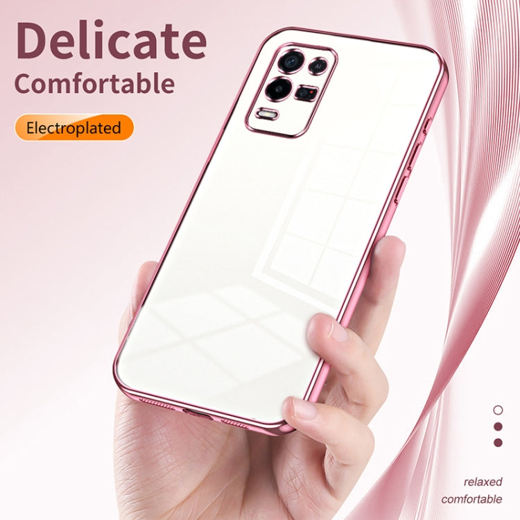 For OPPO K9x Transparent Plating Fine Hole Phone Case(Black) - OPPO Cases by PMC TechLife | Online Shopping South Africa | PMC TechLife | Buy Now Pay Later Mobicred