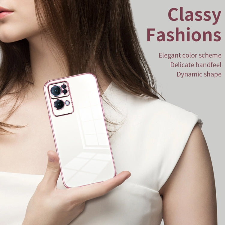 For OPPO Reno7 Pro Transparent Plating Fine Hole Phone Case(Silver) - OPPO Cases by PMC TechLife | Online Shopping South Africa | PMC TechLife | Buy Now Pay Later Mobicred