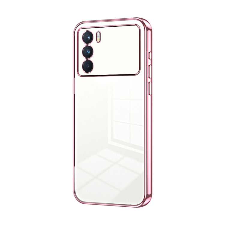 For OPPO K9 Pro Transparent Plating Fine Hole Phone Case(Pink) - OPPO Cases by PMC Jewellery | Online Shopping South Africa | PMC Jewellery | Buy Now Pay Later Mobicred