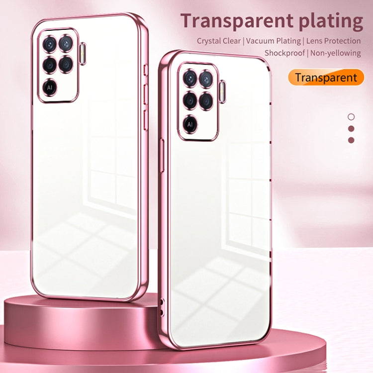 For OPPO A94 4G Transparent Plating Fine Hole Phone Case(Purple) - OPPO Cases by PMC Jewellery | Online Shopping South Africa | PMC Jewellery | Buy Now Pay Later Mobicred