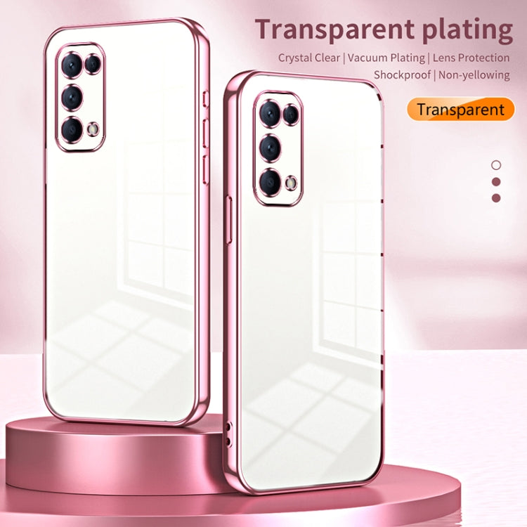 For OPPO Reno5 4G/5G / Reno5 K Transparent Plating Fine Hole Phone Case(Purple) - OPPO Cases by PMC Jewellery | Online Shopping South Africa | PMC Jewellery | Buy Now Pay Later Mobicred