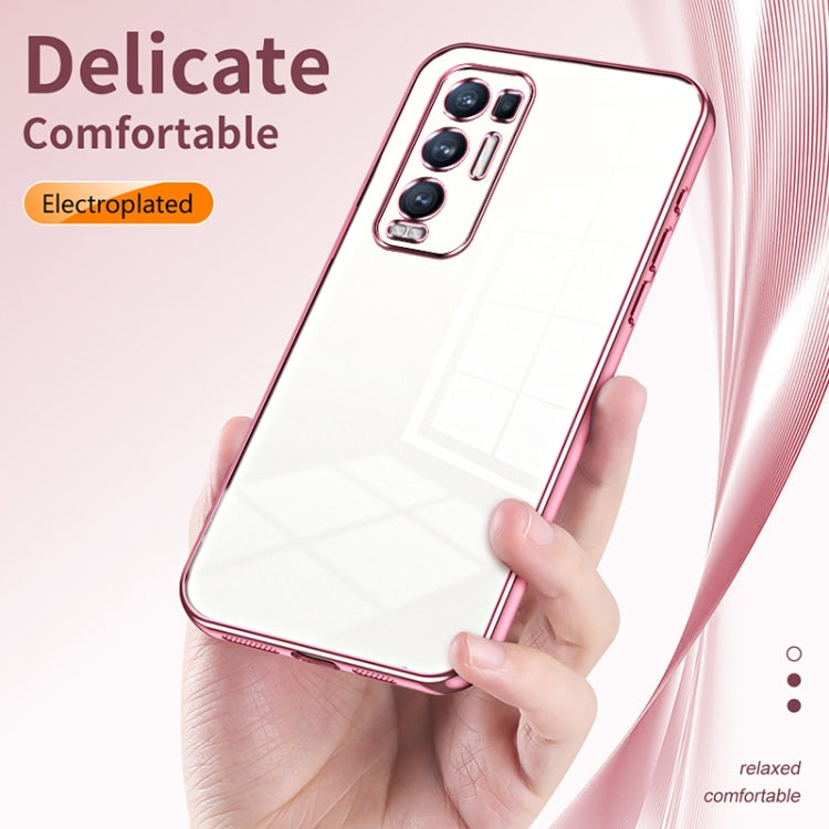 For OPPO Reno5 Pro+ Transparent Plating Fine Hole Phone Case(Blue) - free shipping - PMC TechLife - Order now!