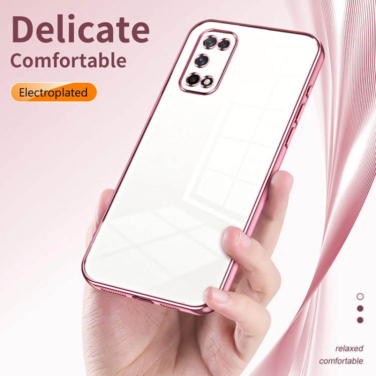 For OPPO K7x / Realme V5 5G Transparent Plating Fine Hole Phone Case(Gold) - OPPO Cases by PMC Jewellery | Online Shopping South Africa | PMC Jewellery | Buy Now Pay Later Mobicred