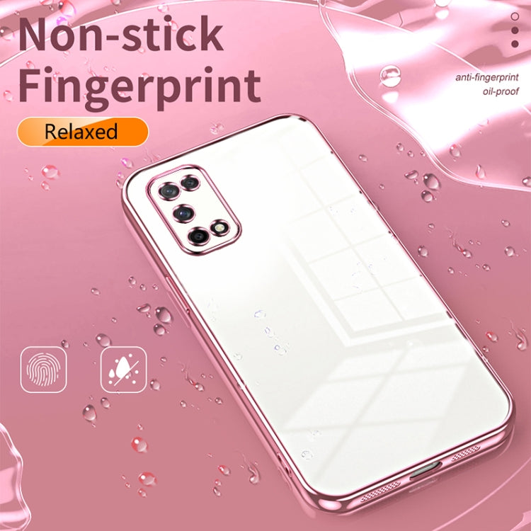 For OPPO K7x / Realme V5 5G Transparent Plating Fine Hole Phone Case(Green) - OPPO Cases by PMC TechLife | Online Shopping South Africa | PMC TechLife | Buy Now Pay Later Mobicred