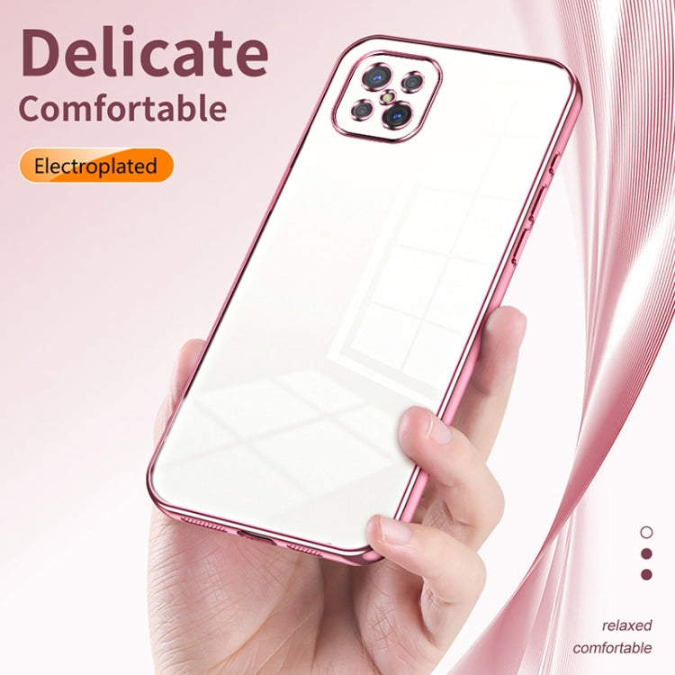 For OPPO A92s / Reno4 Z 5G Transparent Plating Fine Hole Phone Case(Black) - OPPO Cases by PMC TechLife | Online Shopping South Africa | PMC TechLife | Buy Now Pay Later Mobicred