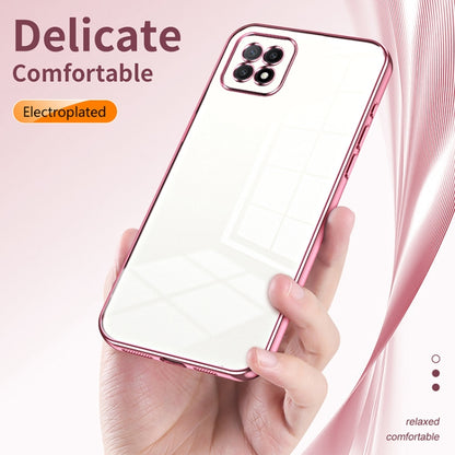 For OPPO A72 5G / A73 5G Transparent Plating Fine Hole Phone Case(Pink) - OPPO Cases by PMC Jewellery | Online Shopping South Africa | PMC Jewellery | Buy Now Pay Later Mobicred