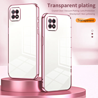For OPPO A72 5G / A73 5G Transparent Plating Fine Hole Phone Case(Transparent) - OPPO Cases by PMC Jewellery | Online Shopping South Africa | PMC Jewellery | Buy Now Pay Later Mobicred