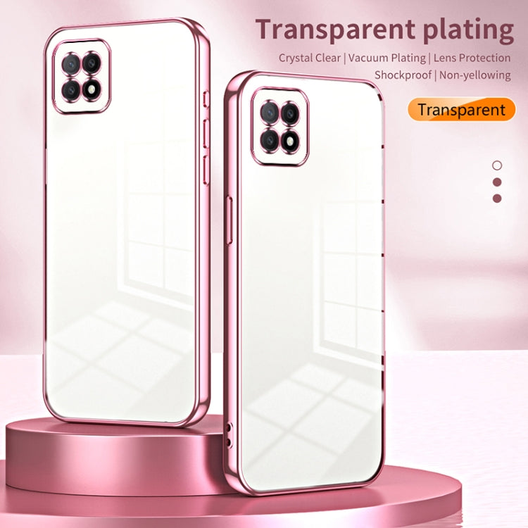 For OPPO A72 5G / A73 5G Transparent Plating Fine Hole Phone Case(Green) - OPPO Cases by PMC TechLife | Online Shopping South Africa | PMC TechLife | Buy Now Pay Later Mobicred