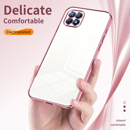 For OPPO Reno4 SE Transparent Plating Fine Hole Phone Case(Pink) - OPPO Cases by PMC Jewellery | Online Shopping South Africa | PMC Jewellery | Buy Now Pay Later Mobicred