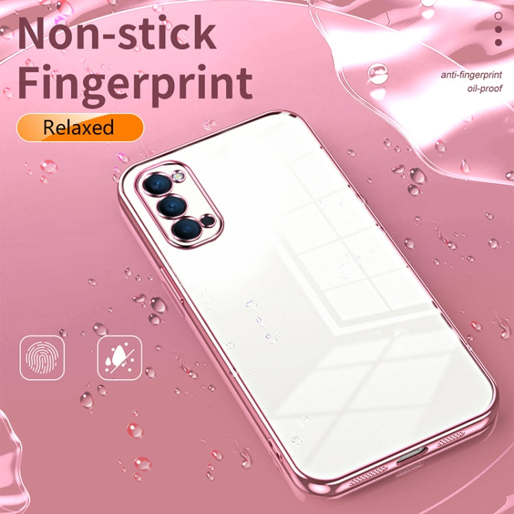 For OPPO Reno4 Transparent Plating Fine Hole Phone Case(Gold) - OPPO Cases by PMC TechLife | Online Shopping South Africa | PMC TechLife | Buy Now Pay Later Mobicred