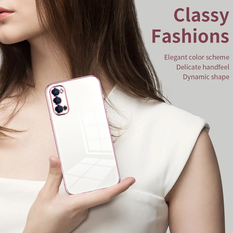 For OPPO Reno4 Transparent Plating Fine Hole Phone Case(Black) - OPPO Cases by PMC TechLife | Online Shopping South Africa | PMC TechLife | Buy Now Pay Later Mobicred