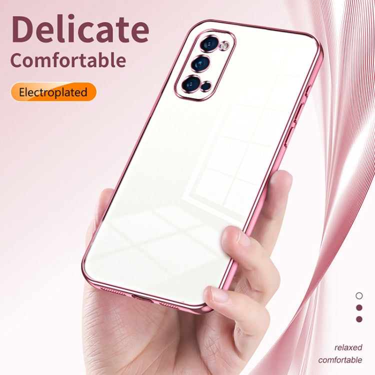 For OPPO Reno4 Pro Transparent Plating Fine Hole Phone Case(Pink) - free shipping - PMC TechLife - Order now!