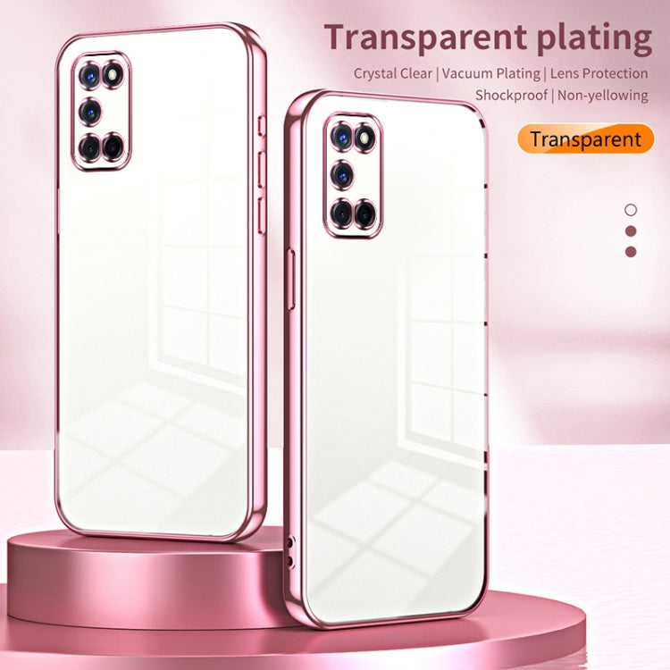 For OPPO A52 / A72 / A92 Transparent Plating Fine Hole Phone Case(Purple) - OPPO Cases by PMC Jewellery | Online Shopping South Africa | PMC Jewellery | Buy Now Pay Later Mobicred