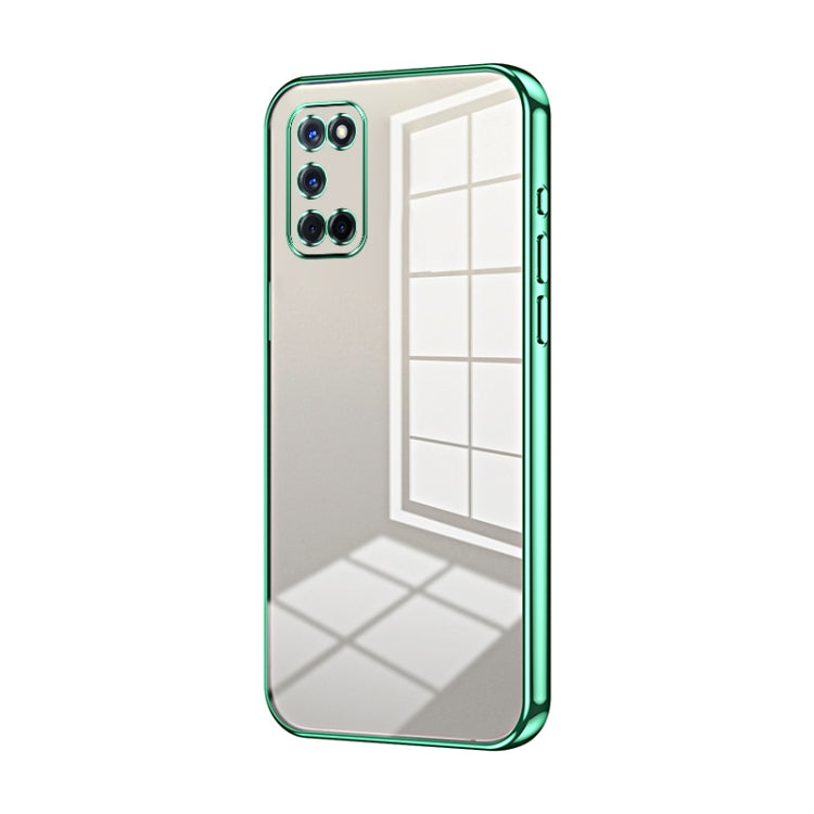 For OPPO A52 / A72 / A92 Transparent Plating Fine Hole Phone Case(Green) - OPPO Cases by PMC Jewellery | Online Shopping South Africa | PMC Jewellery | Buy Now Pay Later Mobicred