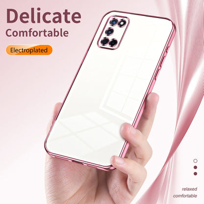For OPPO A52 / A72 / A92 Transparent Plating Fine Hole Phone Case(Silver) - OPPO Cases by PMC Jewellery | Online Shopping South Africa | PMC Jewellery | Buy Now Pay Later Mobicred
