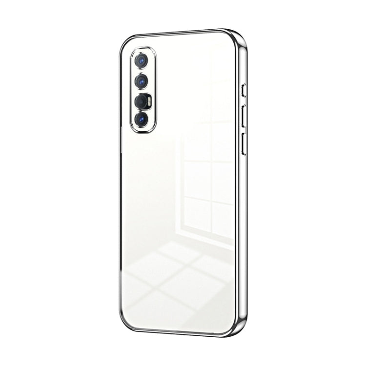 For OPPO Reno3 Pro Transparent Plating Fine Hole Phone Case(Silver) - OPPO Cases by PMC Jewellery | Online Shopping South Africa | PMC Jewellery | Buy Now Pay Later Mobicred