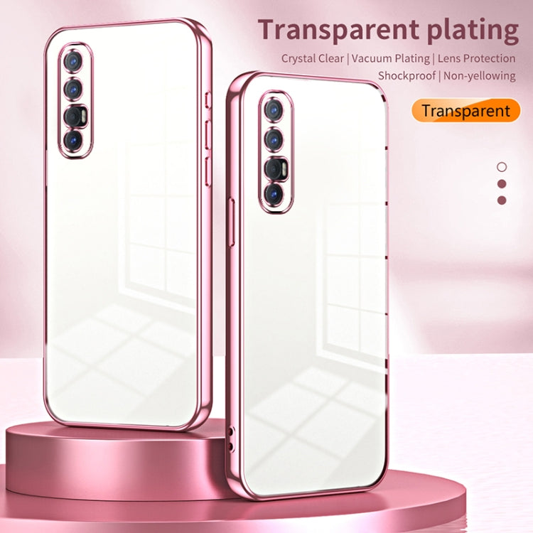 For OPPO Reno3 Pro Transparent Plating Fine Hole Phone Case(Black) - OPPO Cases by PMC TechLife | Online Shopping South Africa | PMC TechLife | Buy Now Pay Later Mobicred
