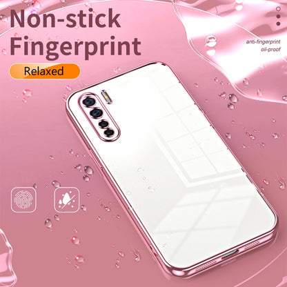 For OPPO A91 Transparent Plating Fine Hole Phone Case(Pink) - OPPO Cases by PMC Jewellery | Online Shopping South Africa | PMC Jewellery | Buy Now Pay Later Mobicred