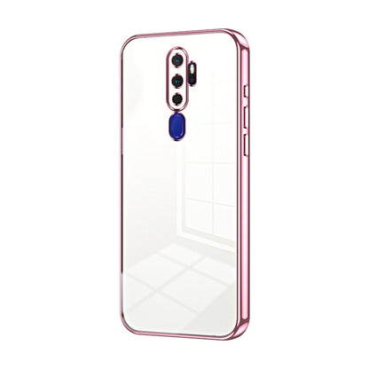 For OPPO A11x / A9 2020 Transparent Plating Fine Hole Phone Case(Pink) - OPPO Cases by PMC Jewellery | Online Shopping South Africa | PMC Jewellery | Buy Now Pay Later Mobicred