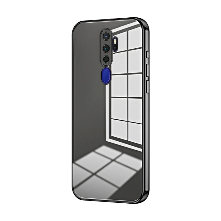 For OPPO A11x / A9 2020 Transparent Plating Fine Hole Phone Case(Black) - OPPO Cases by PMC TechLife | Online Shopping South Africa | PMC TechLife | Buy Now Pay Later Mobicred