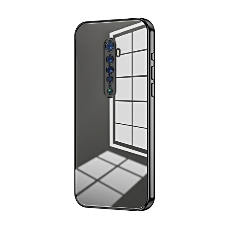 For OPPO Reno2 Transparent Plating Fine Hole Phone Case(Black) - OPPO Cases by PMC TechLife | Online Shopping South Africa | PMC TechLife | Buy Now Pay Later Mobicred