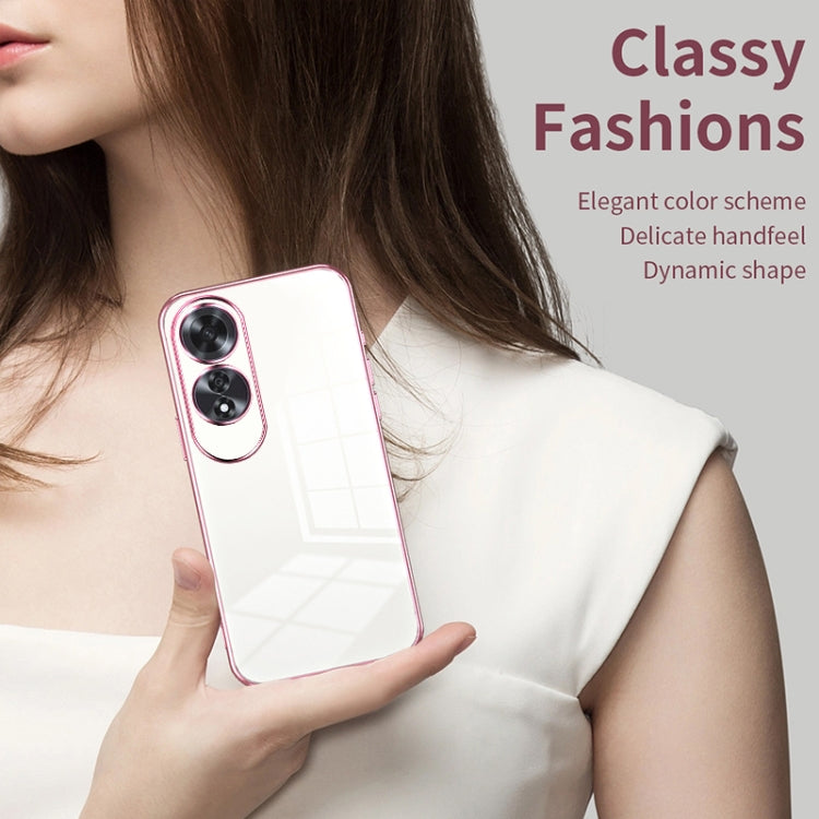 For OPPO A60 Transparent Plating Fine Hole Phone Case(Green) - OPPO Cases by PMC TechLife | Online Shopping South Africa | PMC TechLife | Buy Now Pay Later Mobicred
