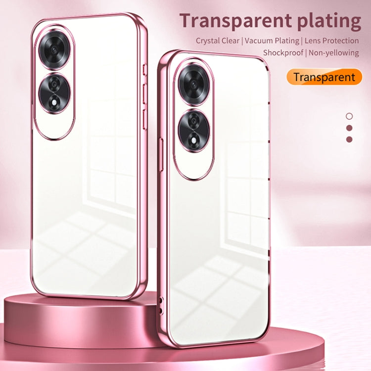 For OPPO A60 Transparent Plating Fine Hole Phone Case(Silver) - OPPO Cases by PMC Jewellery | Online Shopping South Africa | PMC Jewellery | Buy Now Pay Later Mobicred