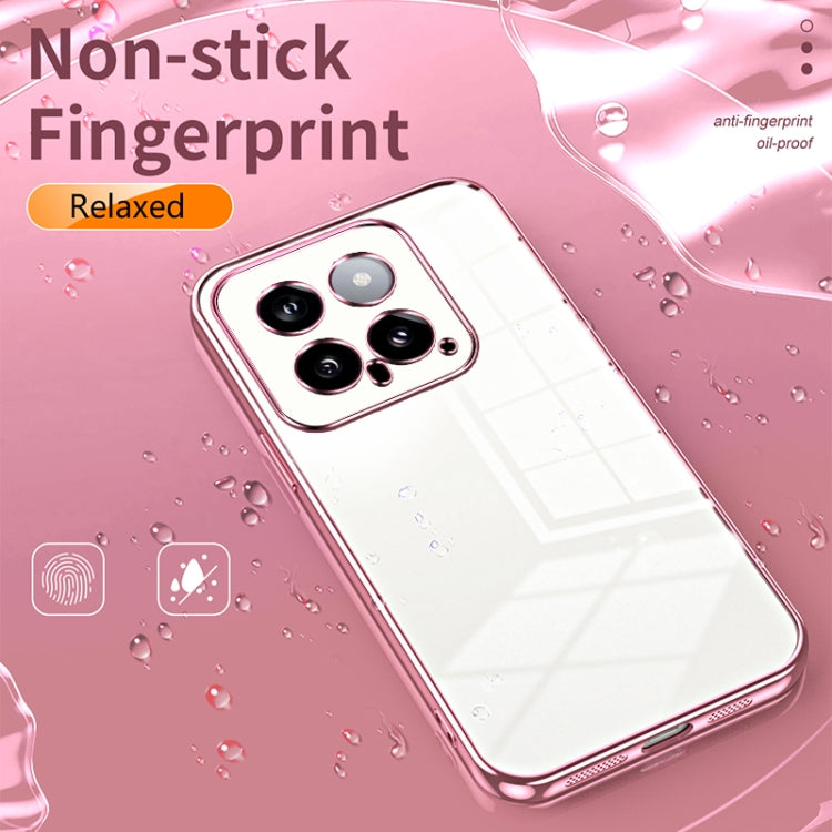 For Xiaomi 14 Transparent Plating Fine Hole Phone Case(Purple) - 14 Cases by PMC TechLife | Online Shopping South Africa | PMC TechLife | Buy Now Pay Later Mobicred